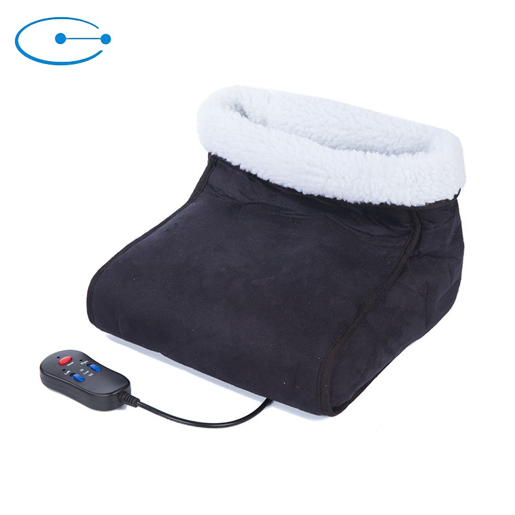 Hot Selling quality 2 Motors battery power thermal Electric office Foot Warmer boots Massager With Heat