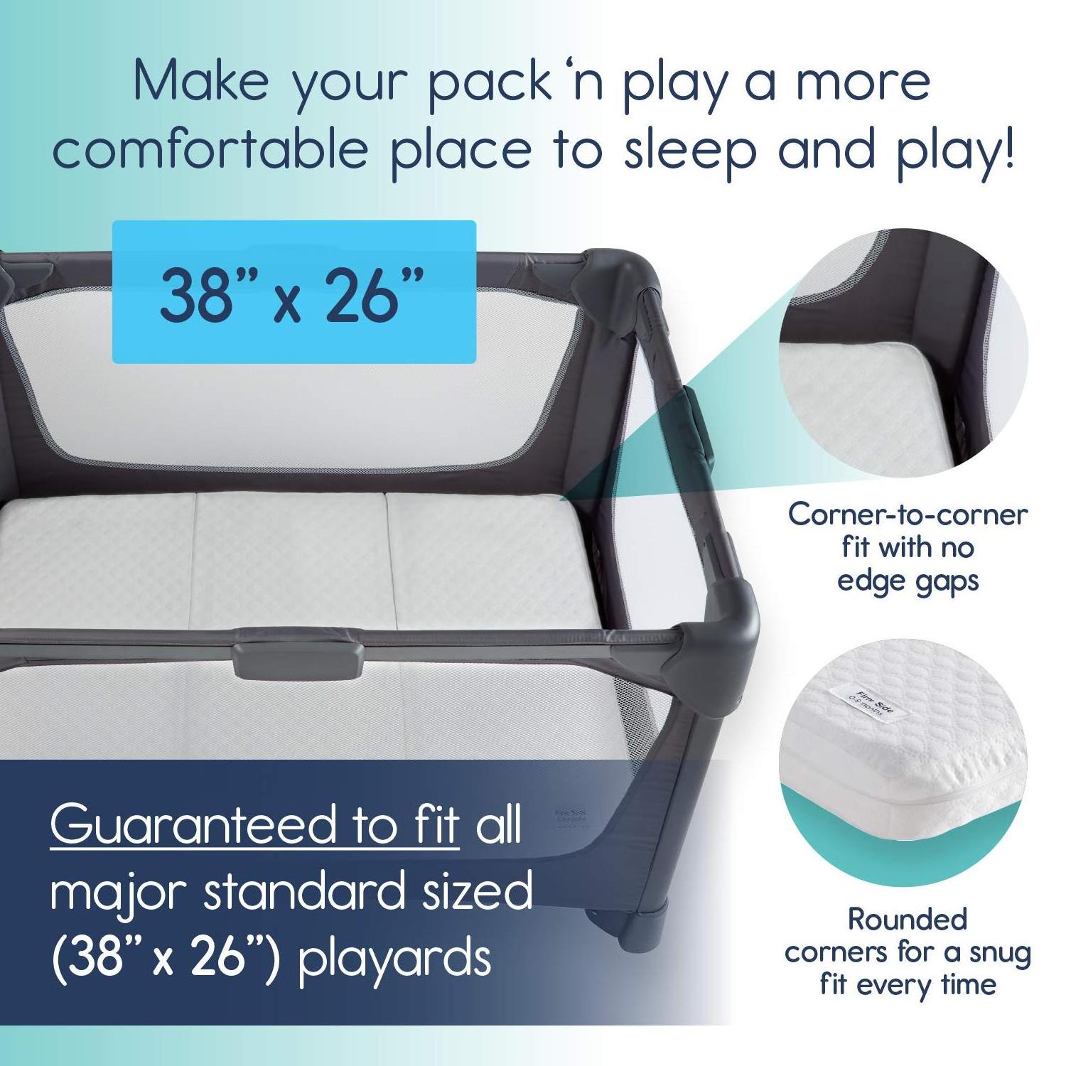 Pack and Play Mattress memory Foam Play Yard Mattress topper