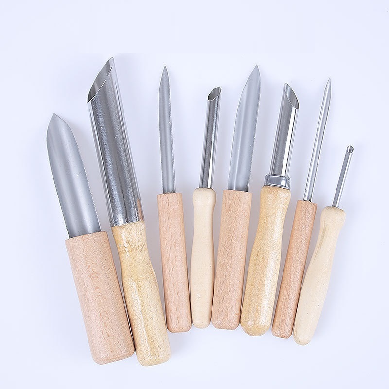 High Quality 4pcs round hole punches 4 half round hole punches pottery tools clay sculpture tools