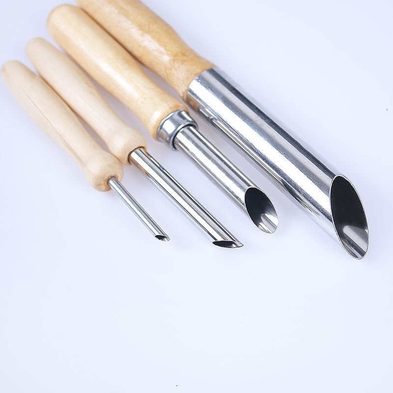 High Quality 4pcs round hole punches 4 half round hole punches pottery tools clay sculpture tools