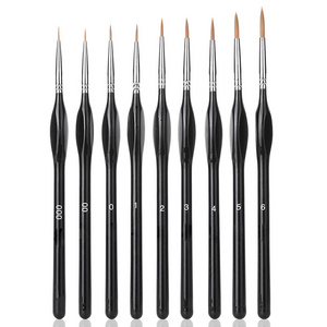 Fine Tip Detail Painting Brushes Miniature Paint Brushes Kit For Acrylic Watercolor Oil Face Nail Scale Model Painting