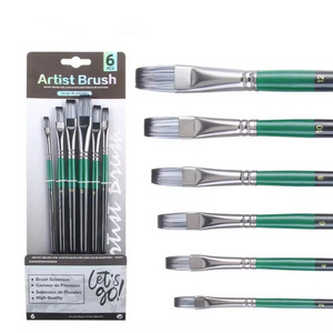 Wholesale of 6 colored nylon brush brushes, customizable logo packaging, suitable for various paintings