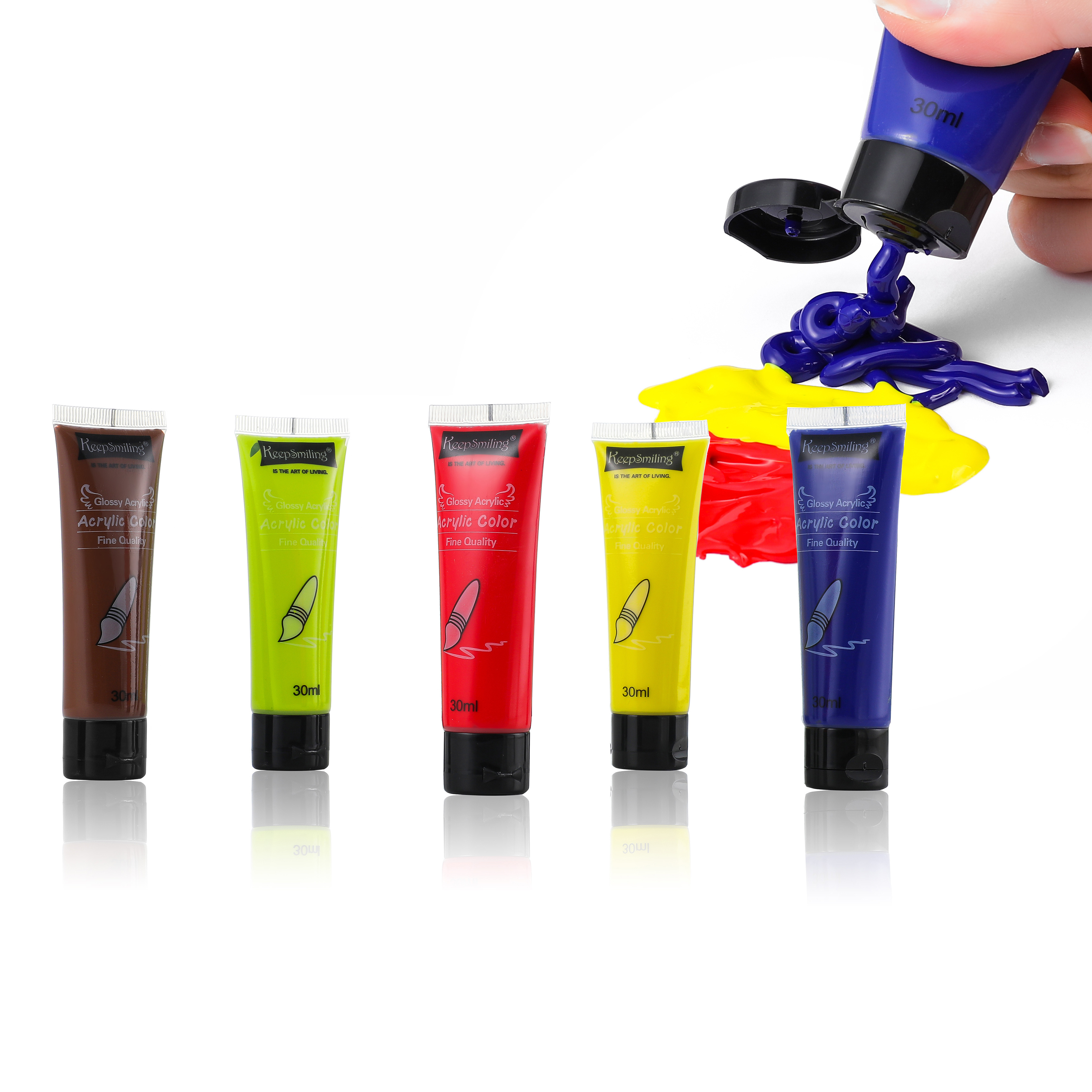 6colors 30ml Acrylic Hose Wall Painting Fabric Paint for Clothing Textile Nail fiber pigment Acrylic Paints big Art supplies