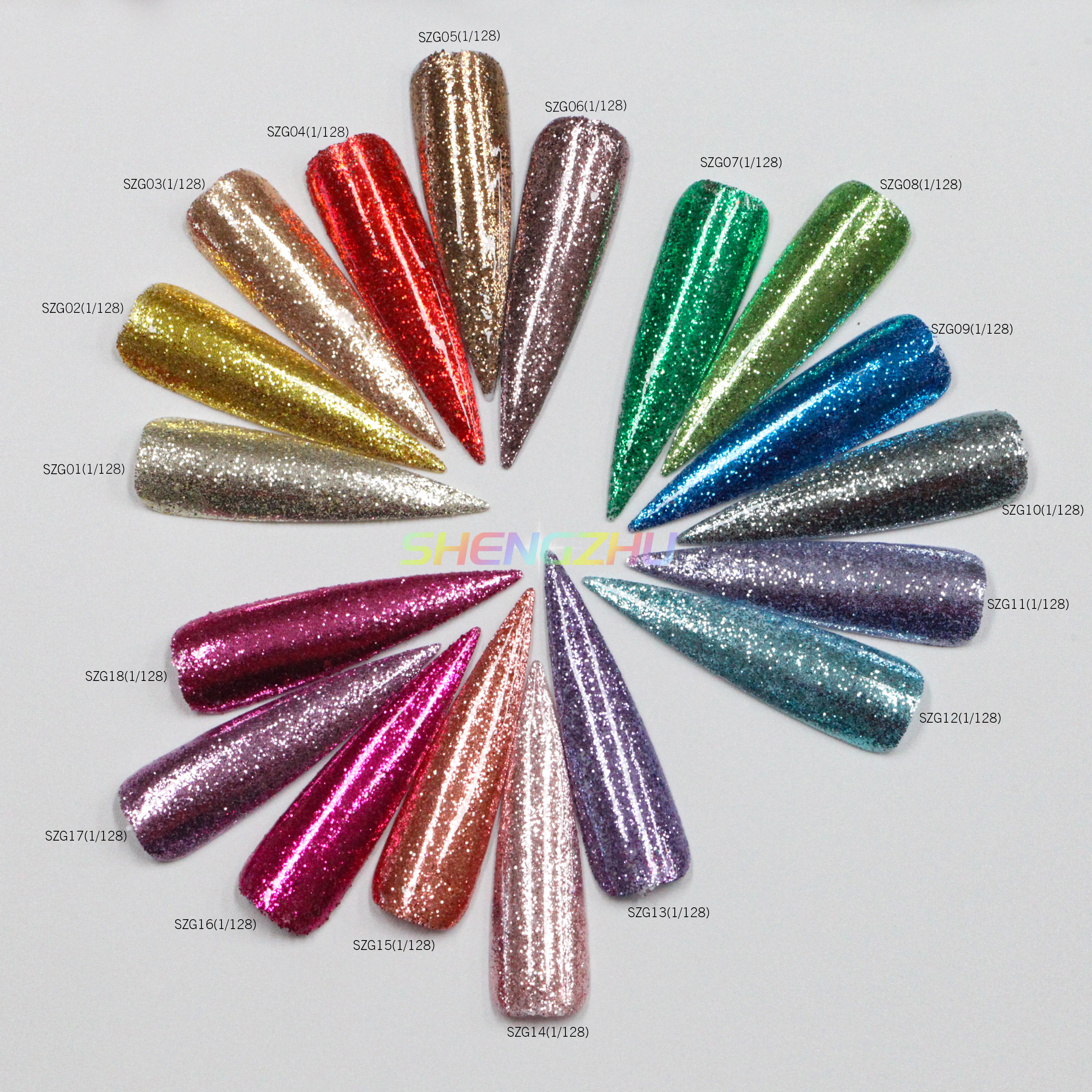 Sheng Zhu Diamond Glitter Disco Reflective Gel Nail Polish Galaxy Holographic Reflective Glitter Powder