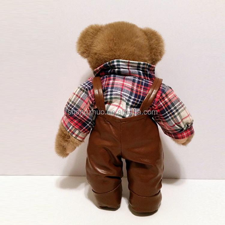 Children favorite clothing furry teddy bear stuffed bear with clothes cute cool rompers plush teddy bear