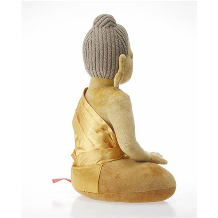 Custom Gold Plush Stuff Meditating Buddha Toy Doll