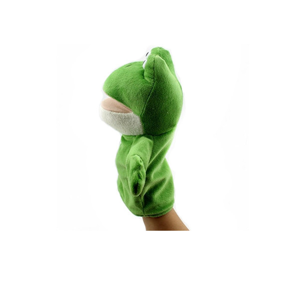 Plush Creative Hand Puppets Blue Green Frog Puppet Show For Sale