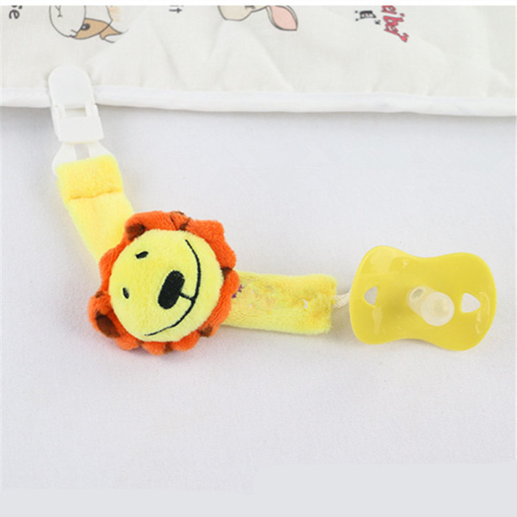 personalized stuffed animal head soft toy baby pacifier holder clip wholesale