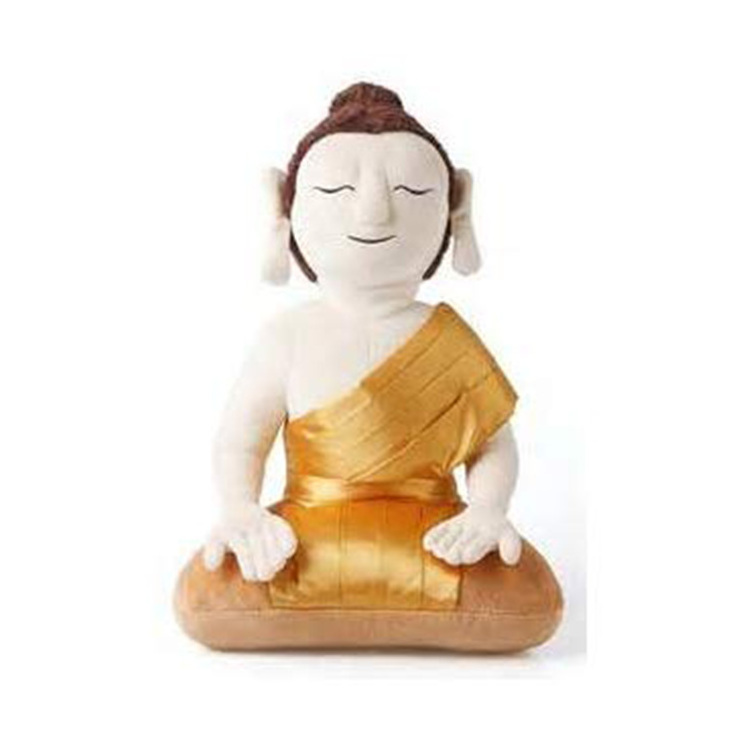 Custom Gold Plush Stuff Meditating Buddha Toy Doll