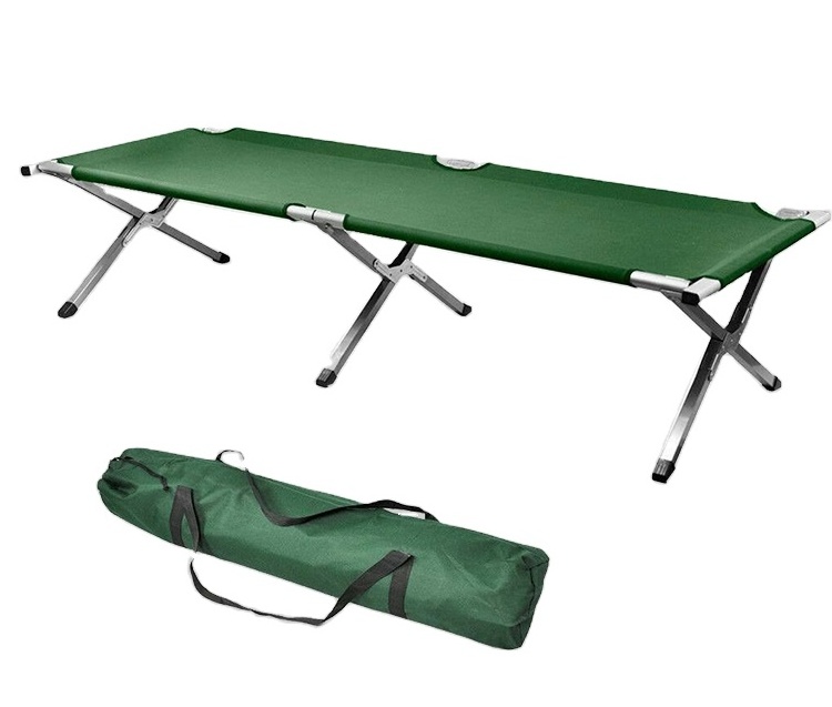 outdoor portable foldable camping bed aluminum folding cot for adult