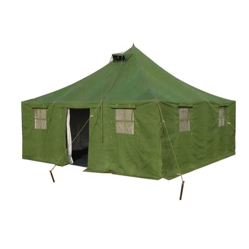 SZJ Custom Large Canvas Tent 10-Person Emergency Shelter with Metal Poles Water-Proof for Outdoor Camping Tent