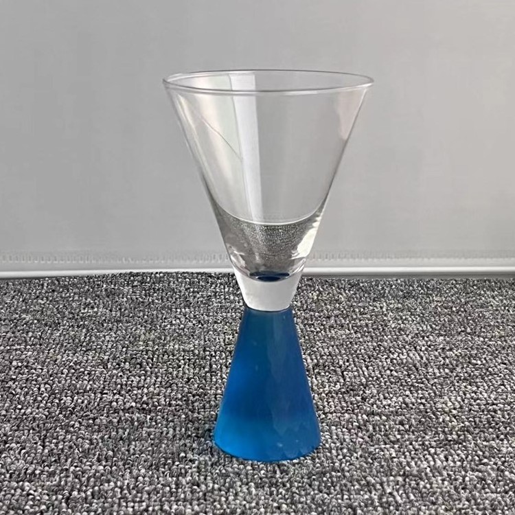 Thick heavy stem cocktail glass hammer pedestal martini glass