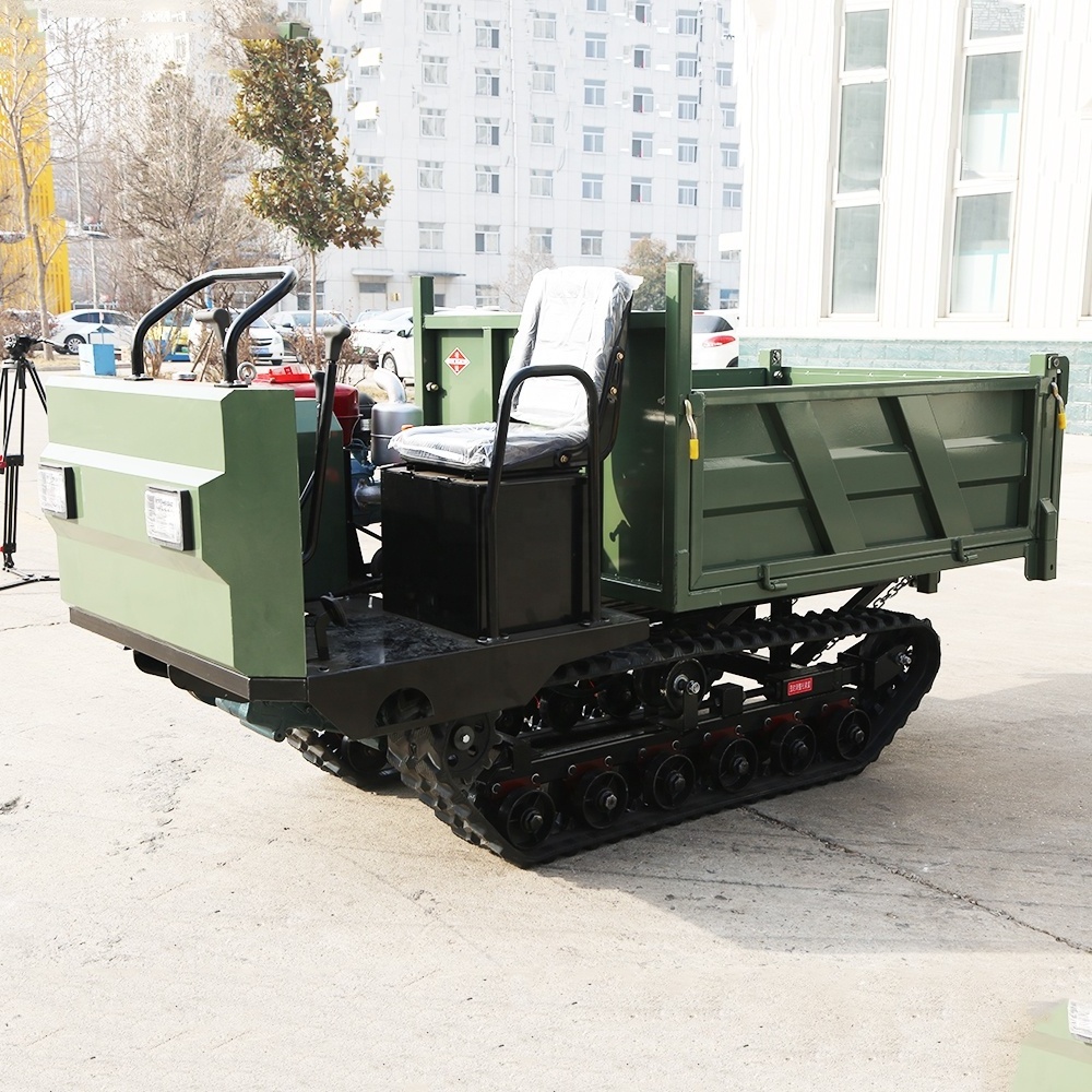 High Quality Small Tracked Transport Vehicle All Terrain Agricultural Climbing Tiger Hydraulic Crawler Dump Truck For Sale