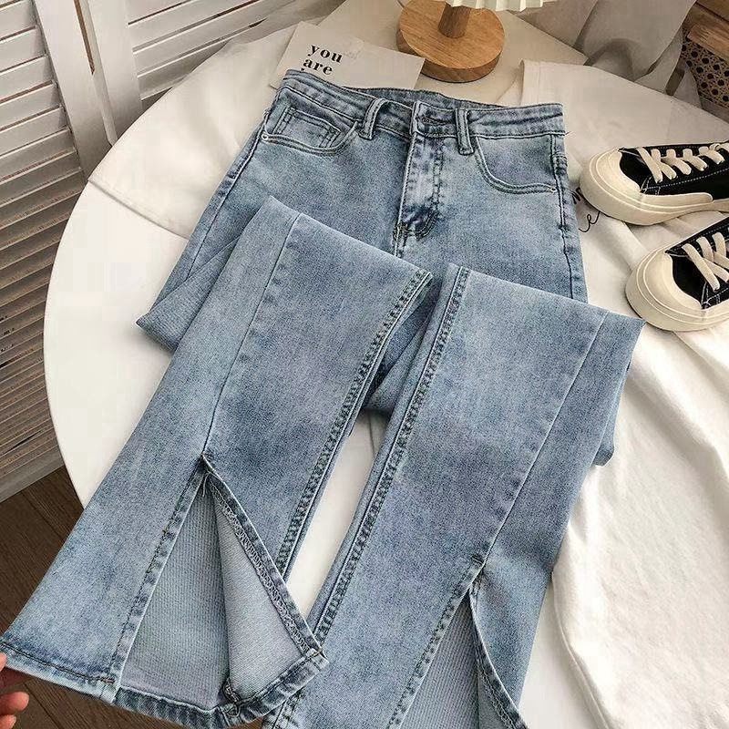 Hot Sell Latest Design Stretchy Denim Jeans Women Flared Pants Fashionable Casual Trouser Street Wear