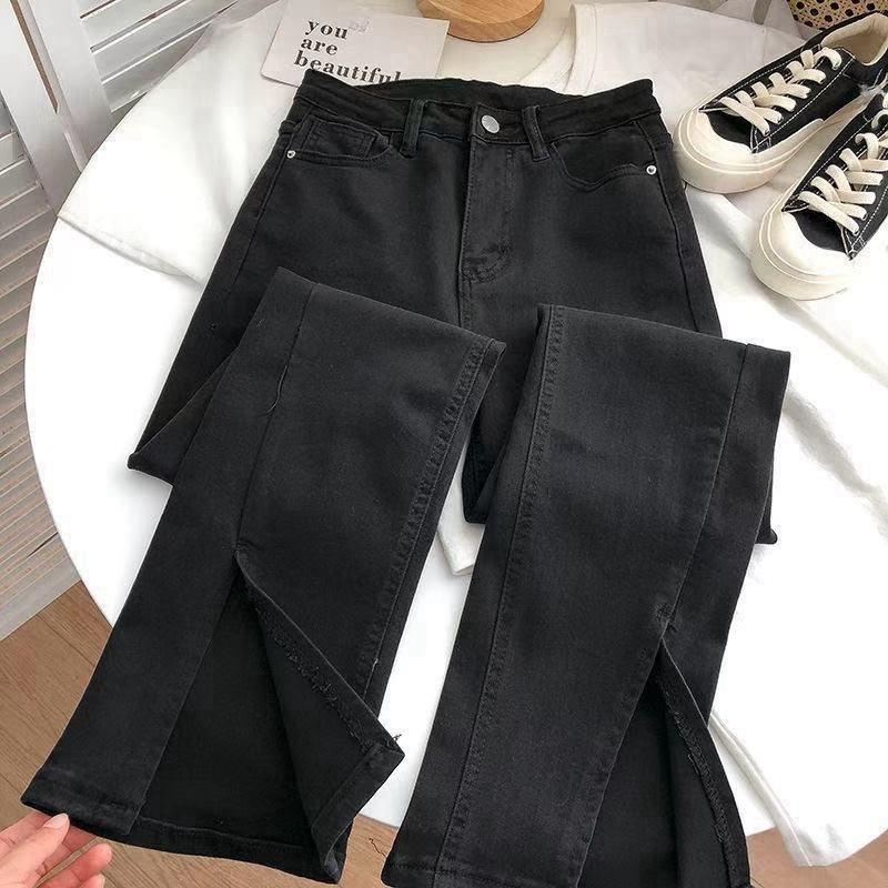 Hot Sell Latest Design Stretchy Denim Jeans Women Flared Pants Fashionable Casual Trouser Street Wear