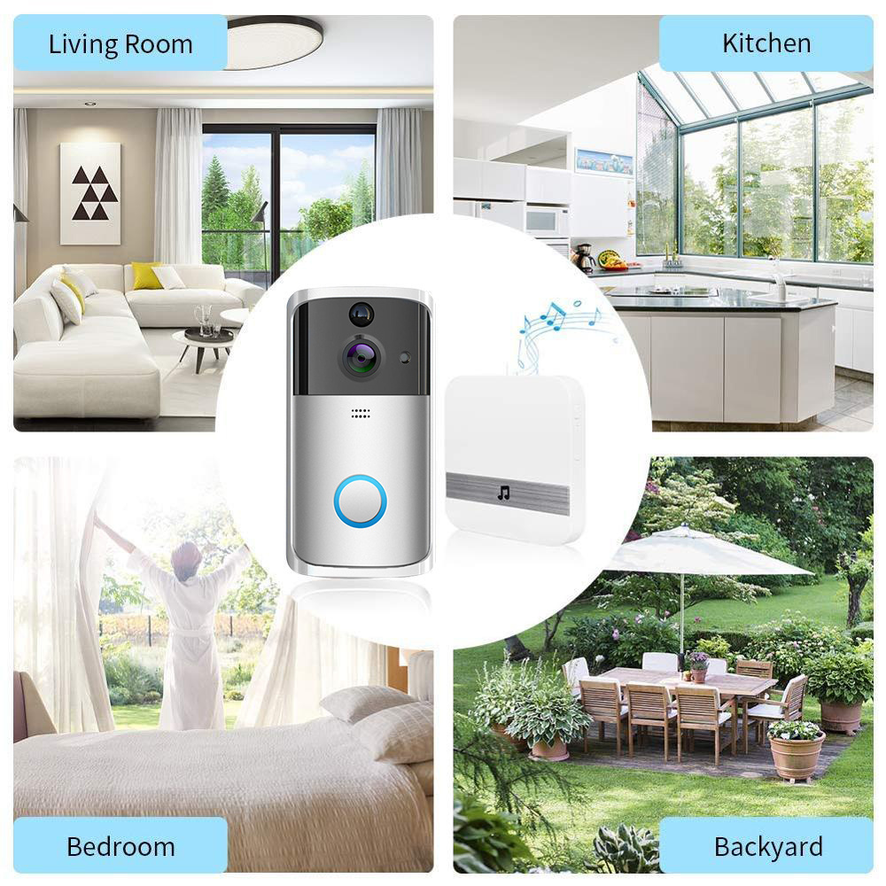 Support tuya door viewer peephole camera wireless audio door bell intercom wifi digital touch screen video doorbell system