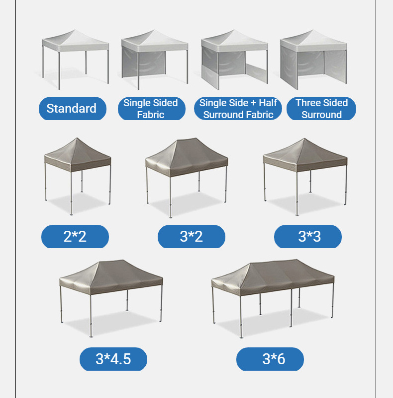 Wholesale Easy Up Steel Pop Up Folding Tent Gazebo canopy outdoor  heavy duty 10x20 10x10 advertising trade tent