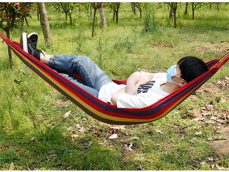 Portable Hammocks Tree Strap Lightweight Printing Double Outdoor Swing Camping Hammock