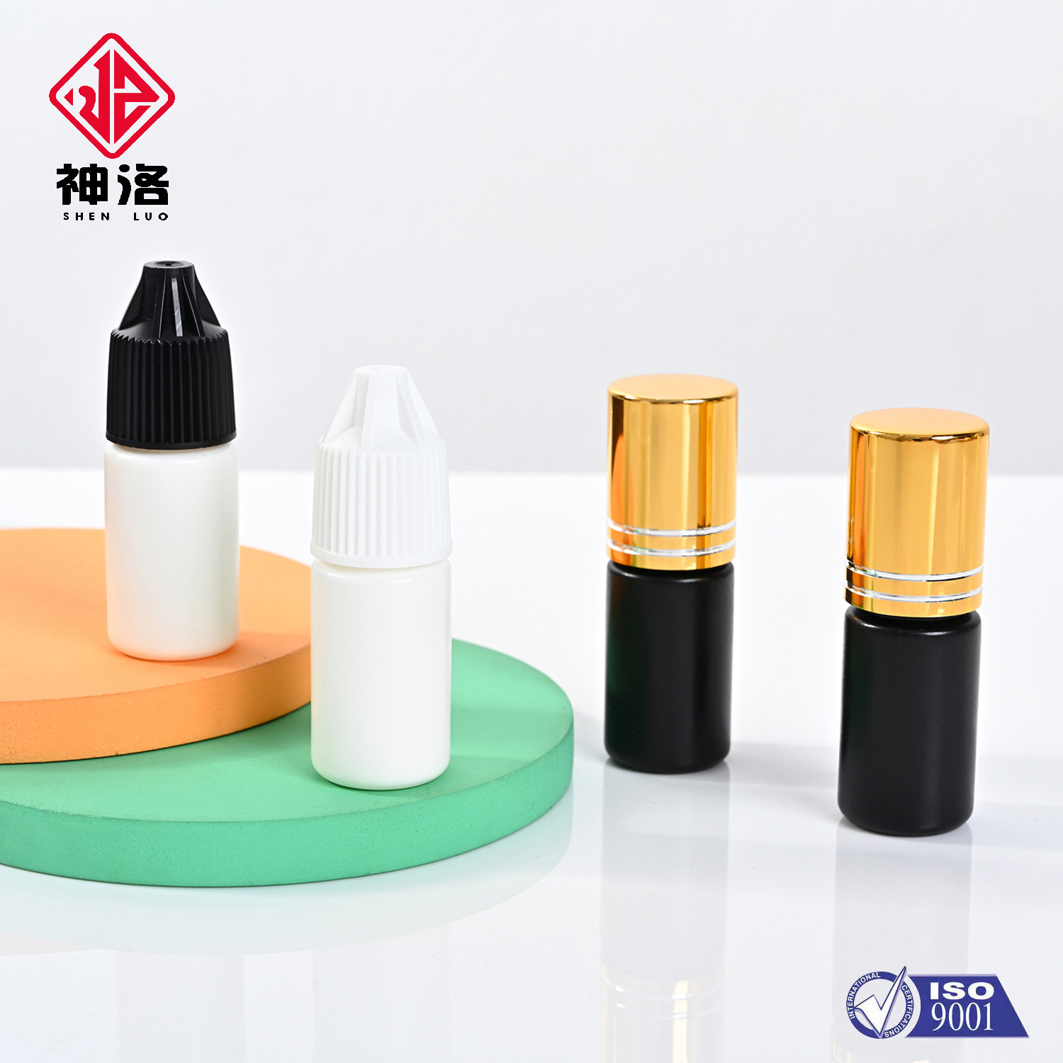 HDPE Black Eyelash Glue Bottle 5ml 10ml 15ml Good Seal Roll on Matte Finish 5ml 10ml 15ml Plastic Adhesive Bottle