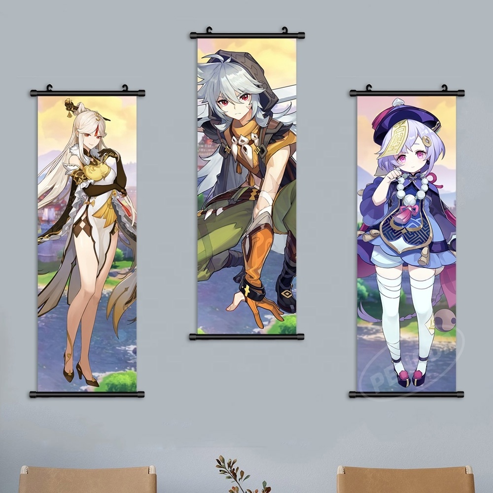 Home Decoration Character Modern Wall Art Picture Plastic Scroll Genshin Hanging Painting Print Canvas Poster For Living Room.