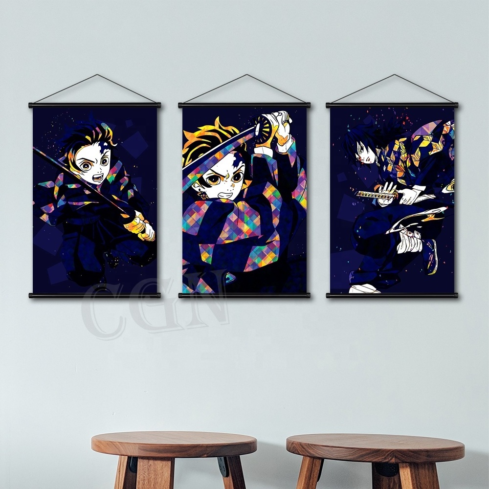 Anime Figure Posters HD Paintings Demon Slayer Wall Art Kamado Tanjirou Prints Hanging Scrolls Picture For Bedroom Home Decor