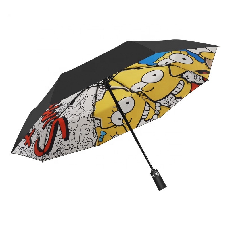 Simpsons automatic umbrella mechanism Simpsons kids cartoon umbrellas