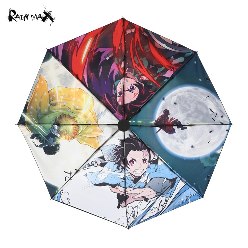 Demon Slayer Anime Fully automatic rain and rain umbrella,folding sun protection and UV protection umbrella