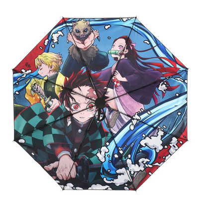 Demon Slayer Anime Fully automatic rain and rain umbrella,folding sun protection and UV protection umbrella