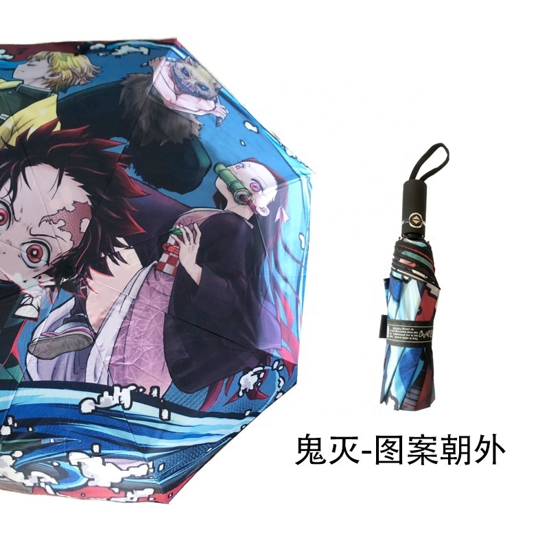 Demon Slayer Anime Fully automatic rain and rain umbrella,folding sun protection and UV protection umbrella