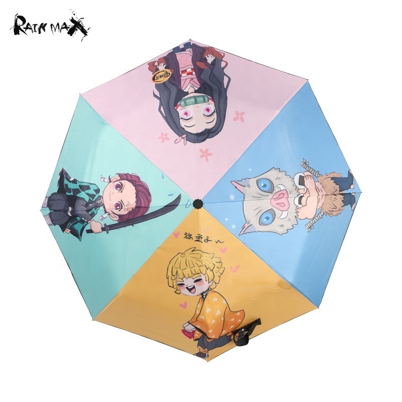 Demon Slayer Anime Fully automatic rain and rain umbrella,folding sun protection and UV protection umbrella