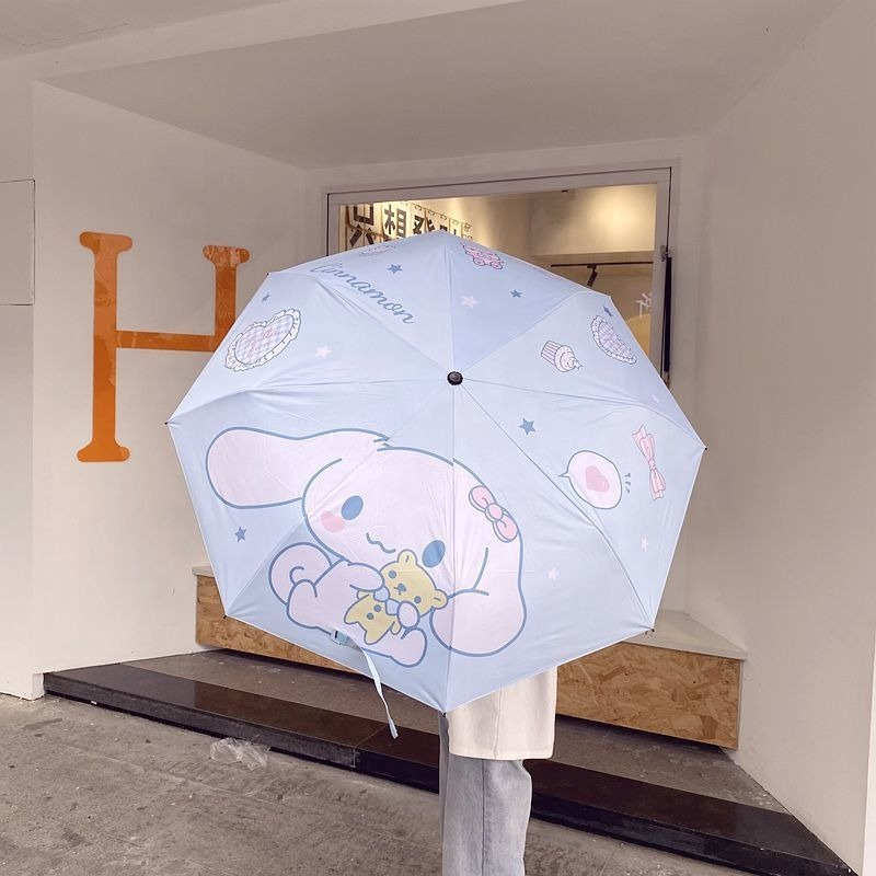 Kawaii Pattern Umbrella Sun Umbrella Anime My Melody Cinnamoroll Kuromi Purin Dog Cute Cartoon Girl Prevent UV Folding Umbrella