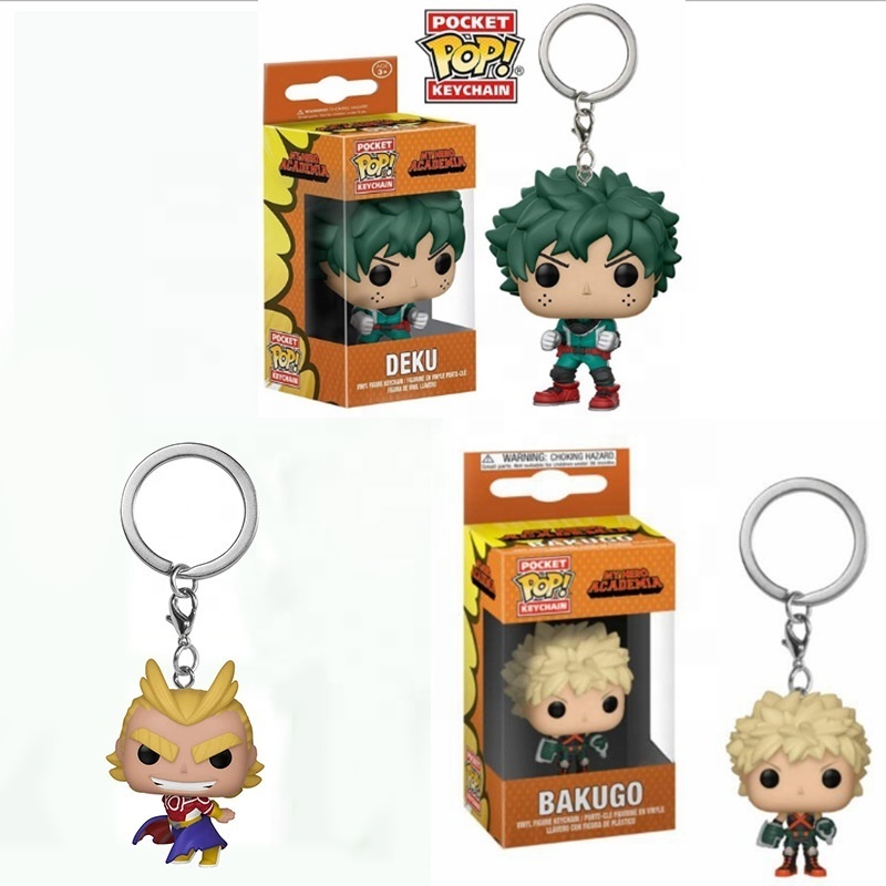 5cm Figure Doll PVC Toys Keyrings Collection  Anime My Hero Academia Keychain Funk POP BakugoModel Toy for Children Gifts