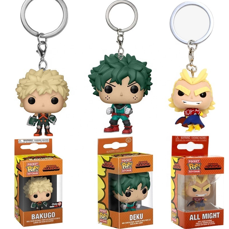 5cm Figure Doll PVC Toys Keyrings Collection  Anime My Hero Academia Keychain Funk POP BakugoModel Toy for Children Gifts