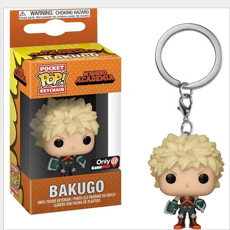 5cm Figure Doll PVC Toys Keyrings Collection  Anime My Hero Academia Keychain Funk POP BakugoModel Toy for Children Gifts