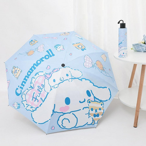 3 Fold Umbrella Kawaii Sanrio Cinnamoroll Anime Figure Parasol Dual Purpose Umbrella Ultraviolet Light Protection Portable Gift