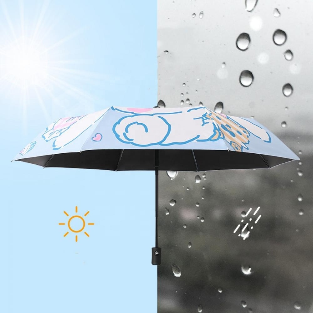 3 Fold Umbrella Kawaii Sanrio Cinnamoroll Anime Figure Parasol Dual Purpose Umbrella Ultraviolet Light Protection Portable Gift