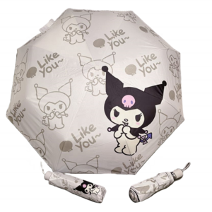 Sanrio series cute Kuromi sunny and rainy dual-use automatic folding umbrella sunscreen and UV protection cartoon parasol