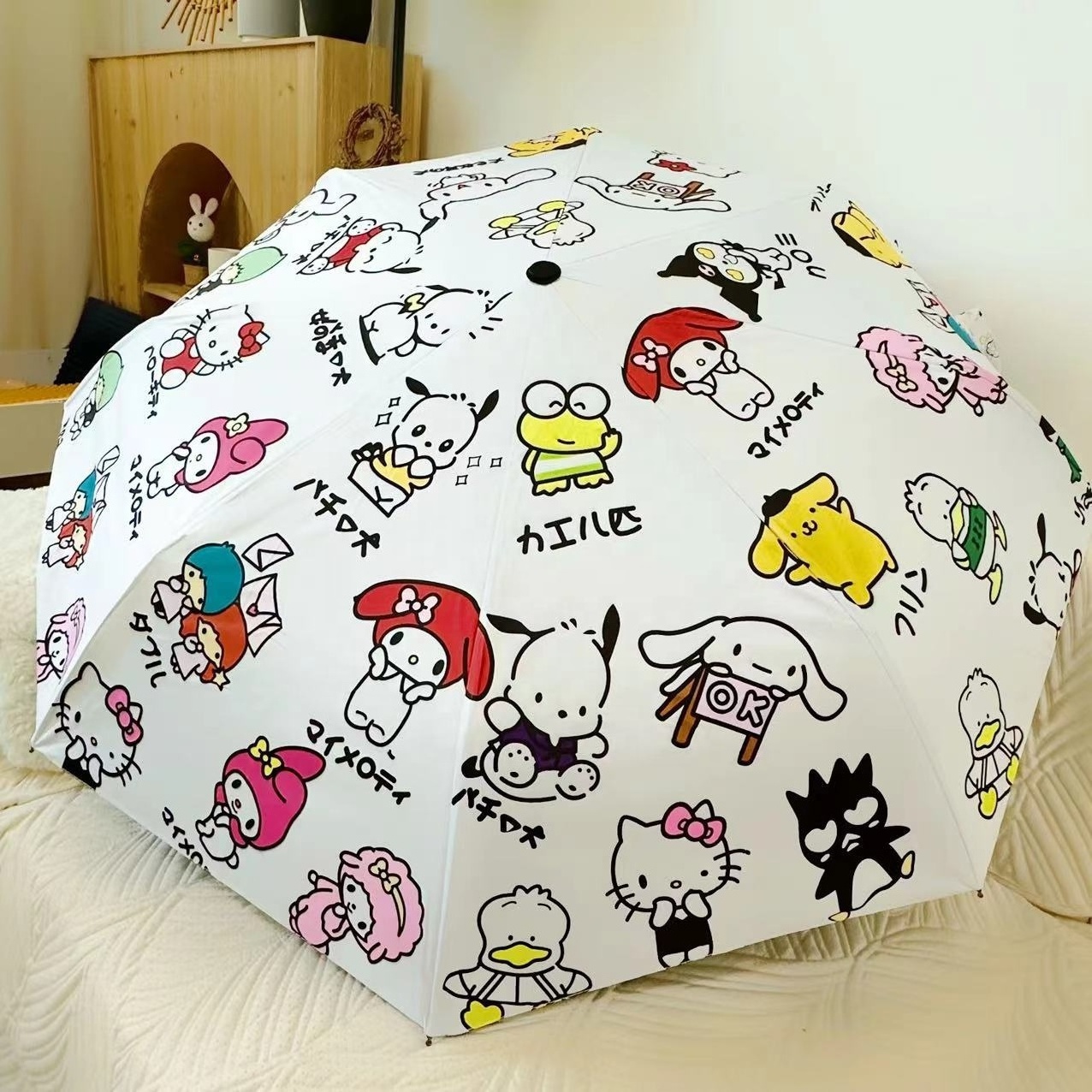 Sanrio Kuromi Cinnamoroll My Melody Umbrella Cute Cartoon Sunscreen Anti-ultraviolet Sunny Rainy Dual-purpose Folding Umbrella