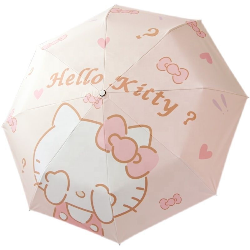 2023 Sanrio Umbrella Kawaii Mymelody Kuromi Cinnamoroll Korean Cartoon Lady Sunshade Cute Girl Automatic Protective Umbrella