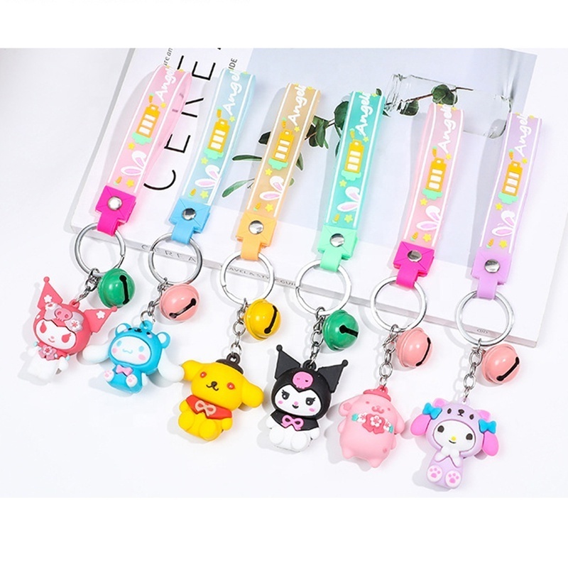 Sanrio Figure Keychain Blind Box Hello Kitty Kuromi Cinnamoroll Melody Keyring Figurine Dolls For Girl Gifts Kids Toy