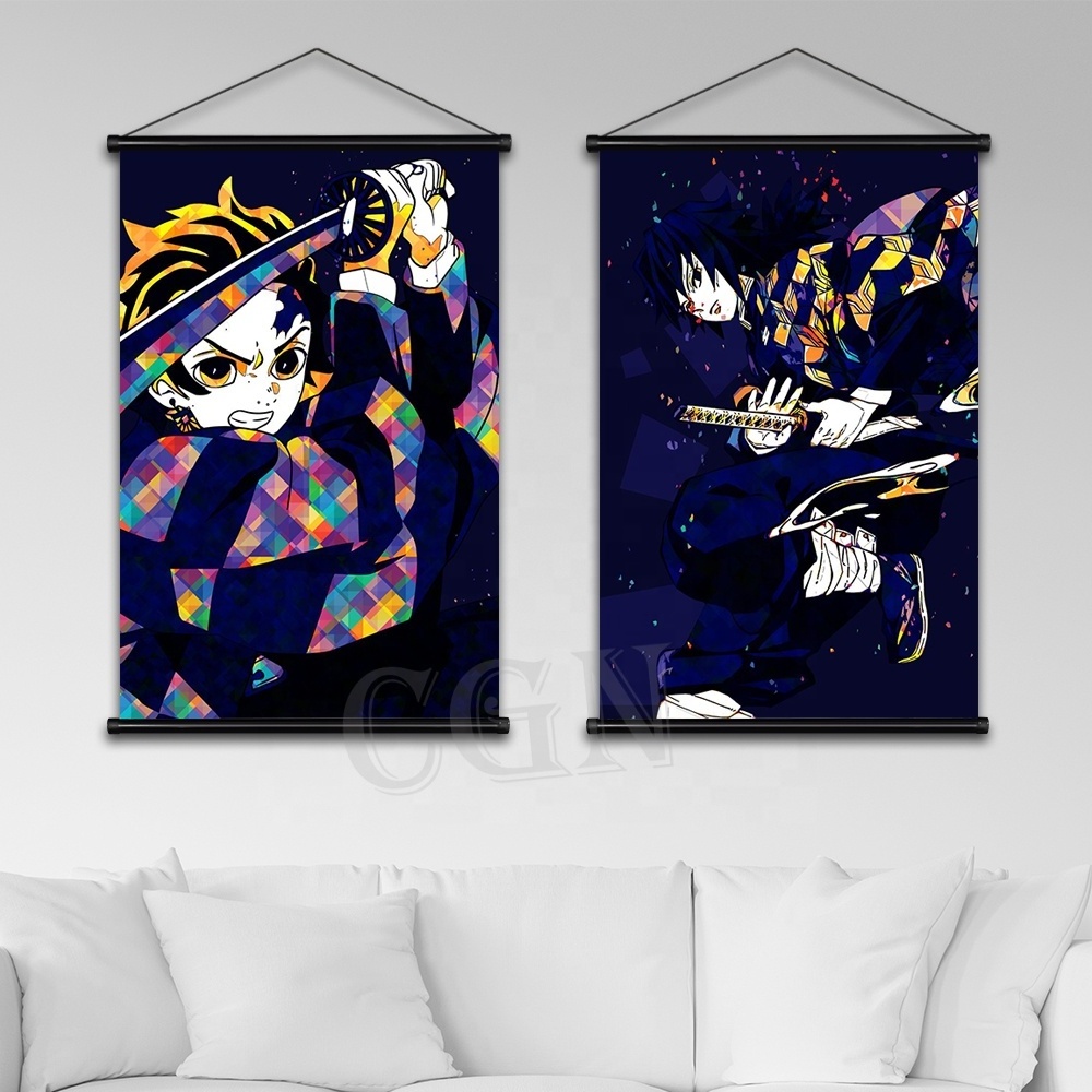 Anime Figure Posters HD Paintings Demon Slayer Wall Art Kamado Tanjirou Prints Hanging Scrolls Picture For Bedroom Home Decor