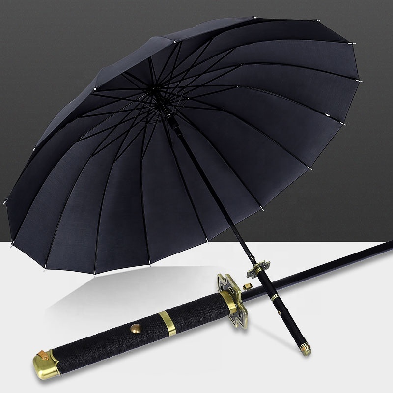 Hot Selling One Piece Roronoa Zoro Automatic Katana Umbrella Creative Women Men Samurai Sword Umbrella Windproof Parasol