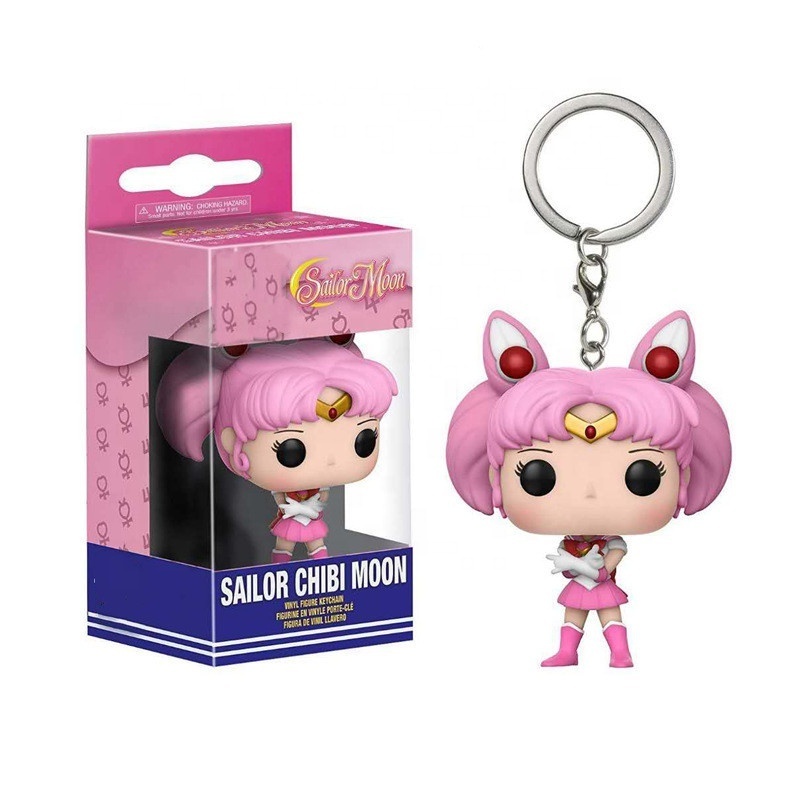 Japan Anime Sailor Moon Keychain PVC Cartoon Sailor Chibi Moon Figurines Cute Pendant Model Dolls For Girl Birthday Gift