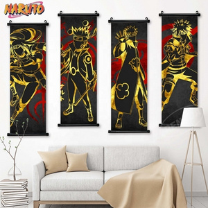 Narutos Canvas Painting Dark Gold Anime Figure Posters Manga Home Room Wall Art Decor Aesthetic  Children's Birthday Party Gifts