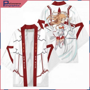 New Anime Sword Art Online Yuuki Asuna Cosplay Costumes Kimono Women Girl Haori Jacket Cardigan Cloak Bathrobe Pajamas Coat