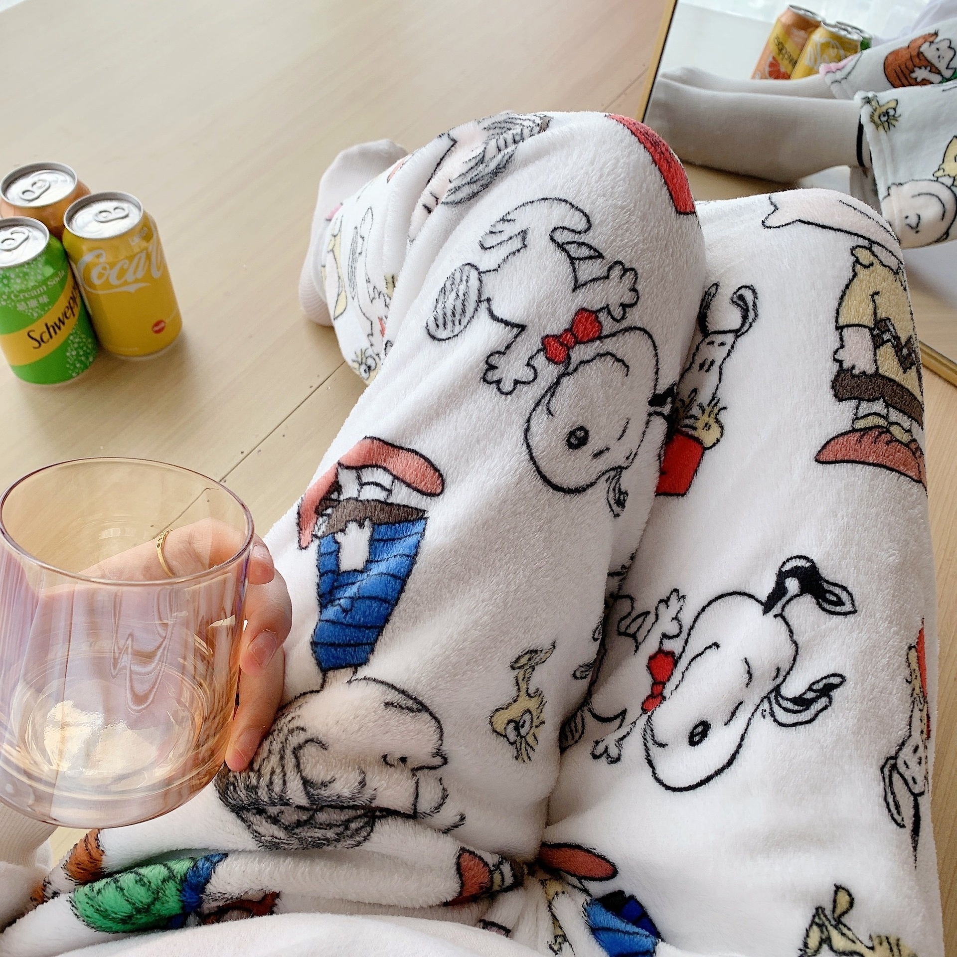 Cartoon Snoopy Pajamas Pants Women'S Flannel Pants Coral Fleece Thickened Warm Casual Home Pants Christmas Gifts