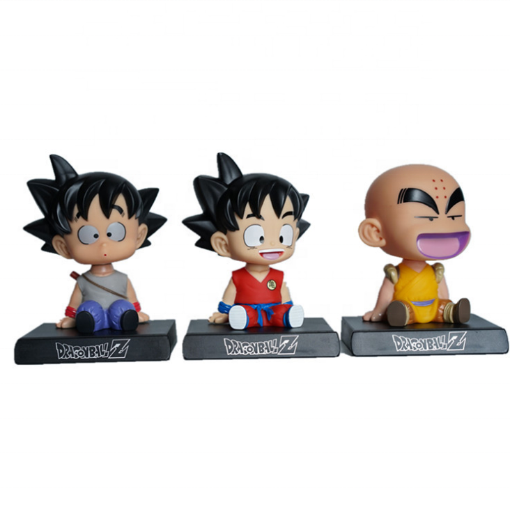 Popular anime PINYU Bezuto Anime Z Goku Action Figures DBZ Bobble Head Toy Phone Stand Goku Shake Head