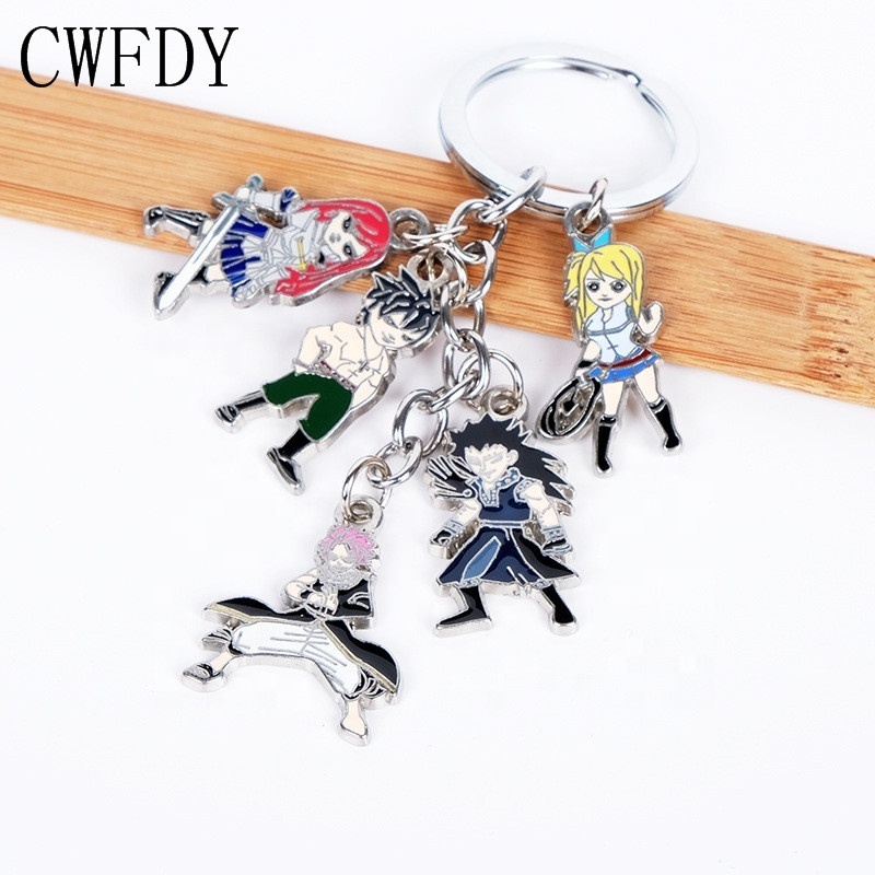 Demon Slayer Keychain Kimetsu no Yaiba Tanjirou Nezuko Metal Pendant Keyring Hunter x Hunter Key Chain For Men Cosplay Accessory