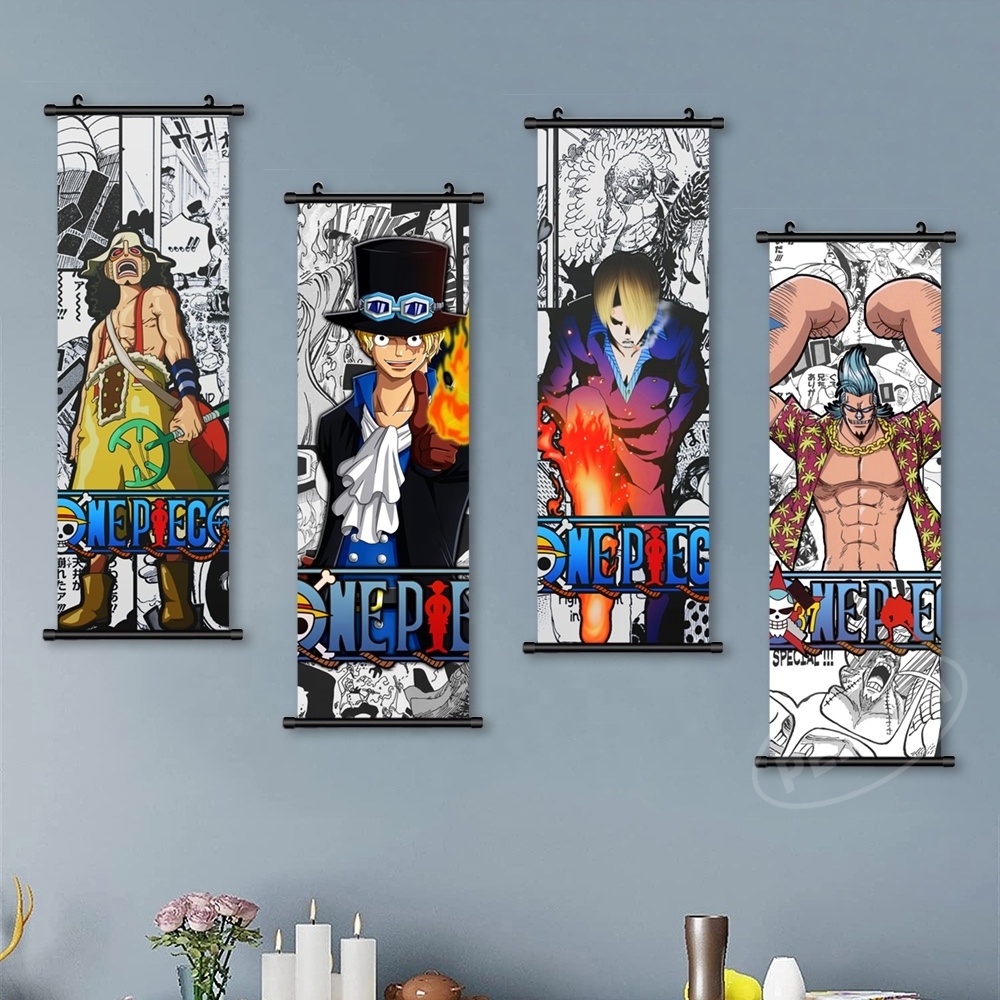 Anime Canvas Wall Art Modern Prints Painting Plastic Hanging Scrolls One Pieced Posters Home Decor Living Room Modular Pictures