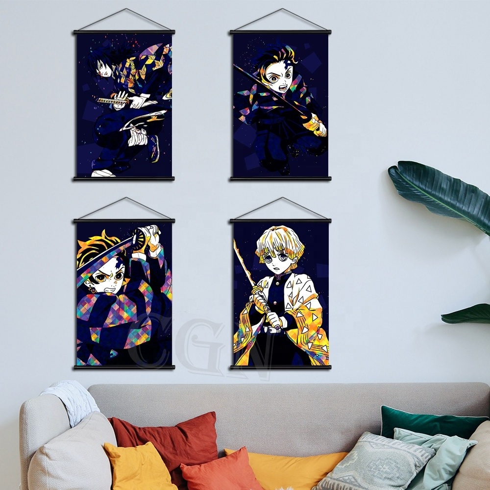 Anime Figure Posters HD Paintings Demon Slayer Wall Art Kamado Tanjirou Prints Hanging Scrolls Picture For Bedroom Home Decor